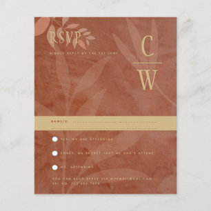 Terracotta Gold Fall Wedding Leaves Modern Flyer