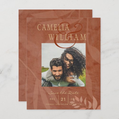 Terracotta Gold Fall Wedding PHOTO Save The Date