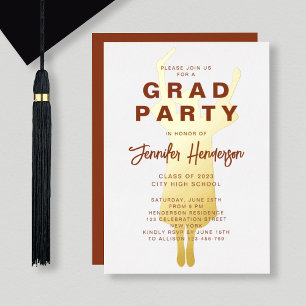Terracotta Gold Foil Graduation Party Foil Invitation