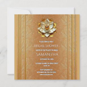 Terracotta Gold Indian Bridal Shower Invite