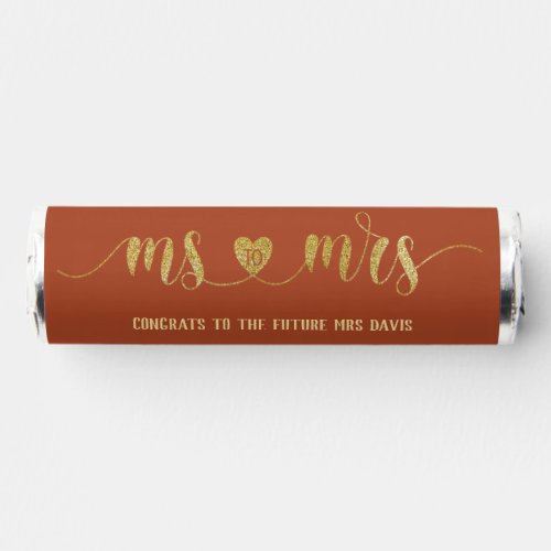 Terracotta Gold Ms to Mrs Bridal Shower Breath Savers Mints
