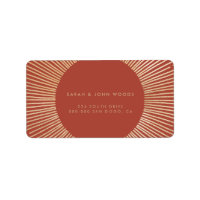 Terracotta & Gold sunburst frame art deco address