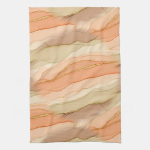 Terracotta Gold Vein Marble - Warm Luxury (3)      Kitchen Towel