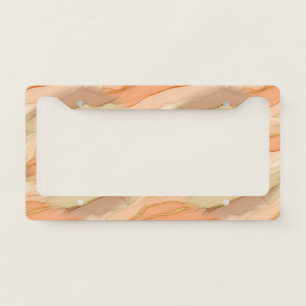 Terracotta Gold Vein Marble - Warm Luxury (3) License Plate Frame