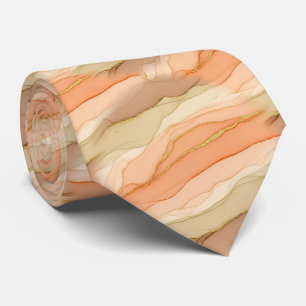 Terracotta Gold Vein Marble - Warm Luxury (3)      Neck Tie