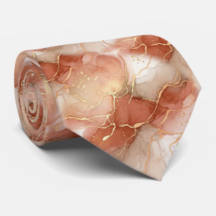 Terracotta Gold Vein Marble - Warm Luxury (9)      Neck Tie