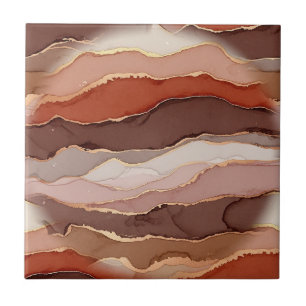 Terracotta Gold Vein Marble - Warm Luxury Ceramic Tile