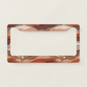 Terracotta Gold Vein Marble - Warm Luxury License Plate Frame