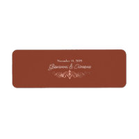 Terracotta Gold Wedding Cigar Band Labels