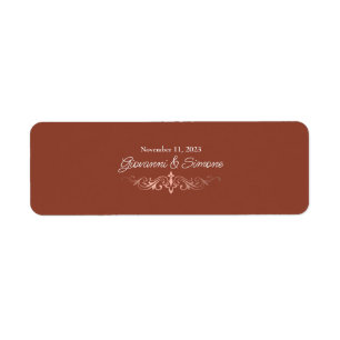 Terracotta Gold Wedding Cigar Band Labels