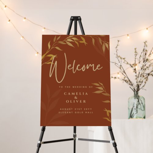 Terracotta GOLD Wedding Welcome Sign
