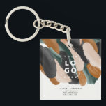 Terracotta green modern minimal photo abstract keychain<br><div class="desc">Terracotta,  green,  black,  beige natural modern minimal photo abstract paint effect name tag logo keychain design.</div>
