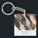 Terracotta green modern minimal photo abstract keychain<br><div class="desc">Terracotta,  green,  black,  beige natural modern minimal photo abstract paint effect name tag logo keychain design.</div>