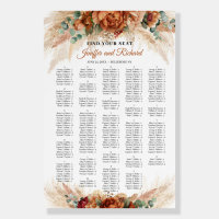 Terracotta greenery Alphabetical seating chart