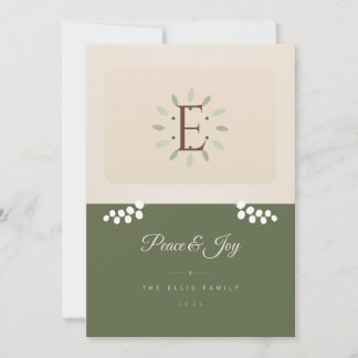 Terracotta Greenery Photo 1 Photo Christmas Card