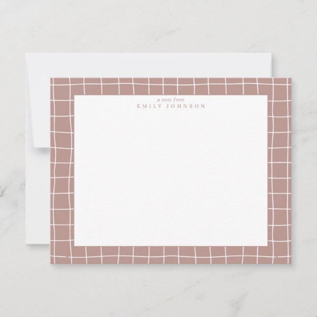 Terracotta Grid Note Card (Front)