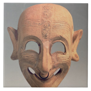 Terracotta grinning mask from San Sperate, 6th-5th Ceramic Tile