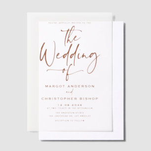 Terracotta Hand Lettered Calligraphy Wedding Vellum Invitations