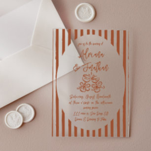 Terracotta Hand Painted Wedding Acrylic Invitations