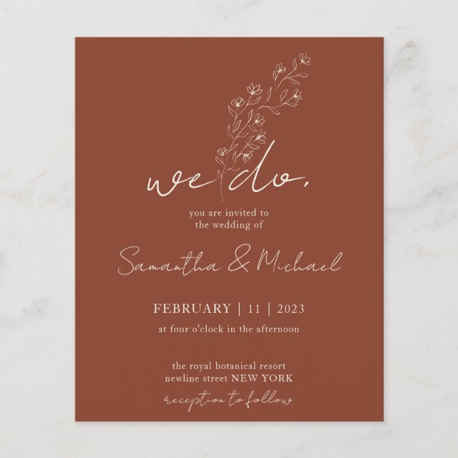 Terracotta Handwriting Indie Botanic we do budget Flyer (Front)