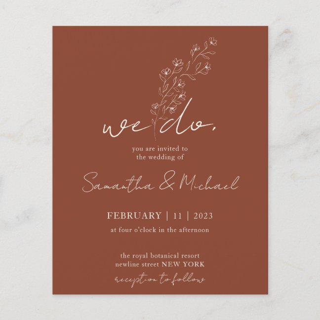 Terracotta Handwriting Indie Botanic we do budget Flyer