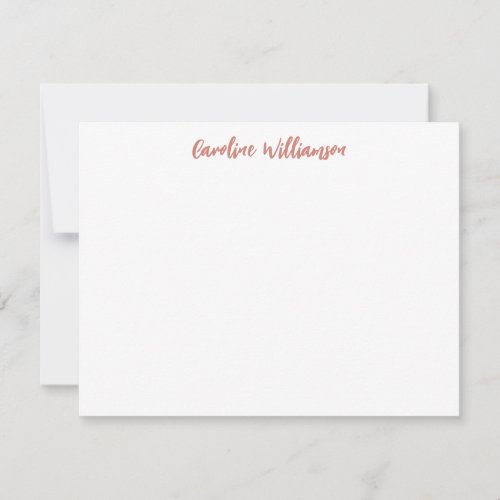 Terracotta Handwriting Personalized Stationery Note Card