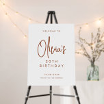 Terracotta Handwritten 30th Birthday Welcome Foam Board<br><div class="desc">Welcome guests to your event with this customizable boho birthday party welcome sign. It features a handwritten script and simple typography. Personalize this minimalist 30th birthday welcome sign by adding your own event details. The texts are fully editable for any event. This terracotta birthday welcome sign is perfect for any...</div>