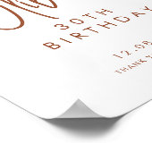 Terracotta Handwritten 30th Birthday Welcome Poster | Zazzle