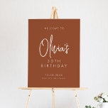Terracotta Handwritten 30th Birthday Welcome Poster<br><div class="desc">Welcome guests to your event with this customizable birthday party welcome sign. It features a handwritten script and simple typography. Personalize this minimalist 30th birthday welcome sign by adding your own event details. The texts are fully editable for any event. This terracotta birthday welcome sign is perfect for any event....</div>