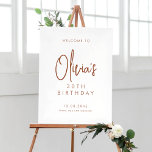 Terracotta Handwritten 30th Birthday Welcome Poster<br><div class="desc">Welcome guests to your event with this customizable boho birthday party welcome sign. It features a handwritten script and simple typography. Personalize this minimalist 30th birthday welcome sign by adding your own event details. The texts are fully editable for any event. This terracotta birthday welcome sign is perfect for any...</div>