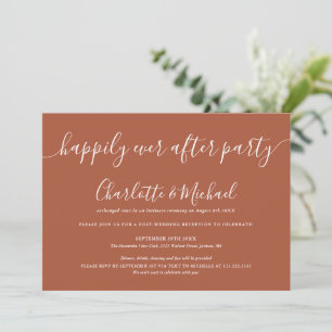 Terracotta Happily Ever After Party Wedding Invitation