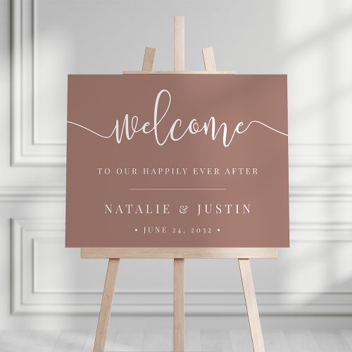 Terracotta Happily Ever After Wedding Welcome Sign