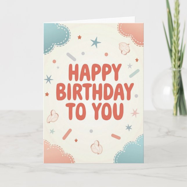 Terracotta Happy Birthday Card (Front)
