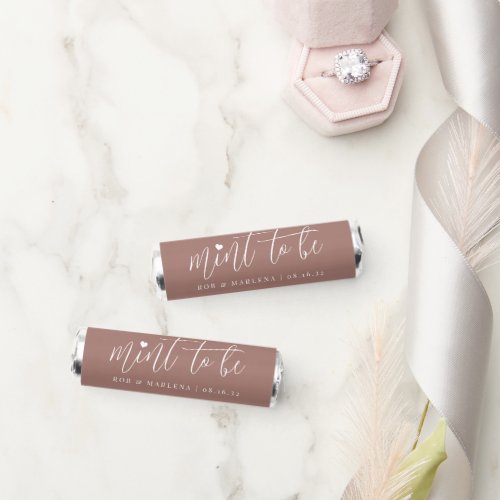 Terracotta Heart Calligraphy Personalized Wedding Breath Savers Mints