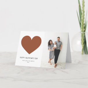 Terracotta Heart Minimalist Happy Valentine's Day Holiday Card