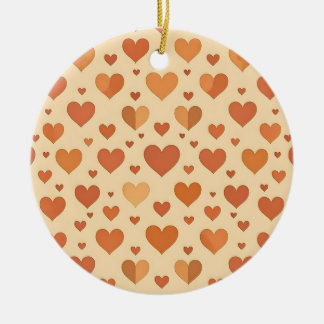 Terracotta Heart Scatter Pattern Ceramic Ornament