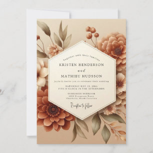 Terracotta Heirloom Bloom Wedding Invitation
