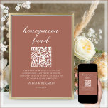 Terracotta | Honeymoon Fund QR Code Wedding Sign<br><div class="desc">Terracotta wedding reception tables so guests can scan to add a monetary gift to your honeymoon fund. To generate a new QR code on the design, add the URL of your Cash App, Paypal or Venmo in the area provided, using the "personalize" feature. A brand new QR code will then...</div>
