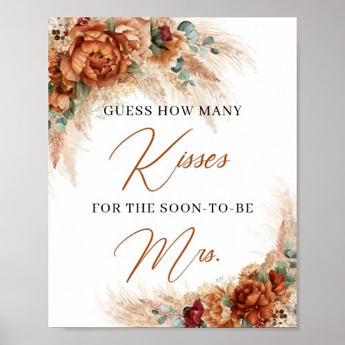 Terracotta How Many Kisses for the Soon_to_be Mrs Poster