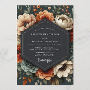 Terracotta Illustrious Autumnal Wedding Invitation