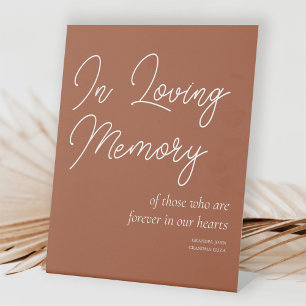 Terracotta In Loving Memory Wedding Memorial Pedestal Sign