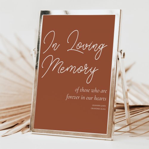 Terracotta In Loving Memory Wedding Memorial Sign