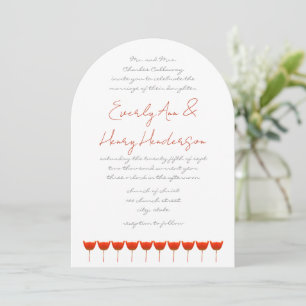 Terracotta Italian Sunset Poppy Wedding  Invitation