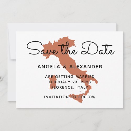 Terracotta Italy Destination Wedding Save The Date