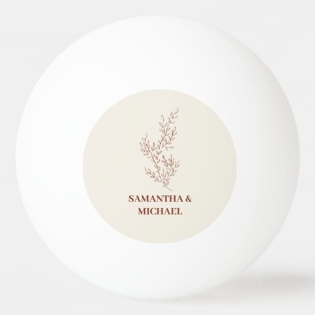 Terracotta Ivory Beige Ivy Flower Wedding Games Ping Pong Ball