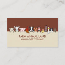 Terracotta Ivory Farm Animals Veterinary Pet Business Card