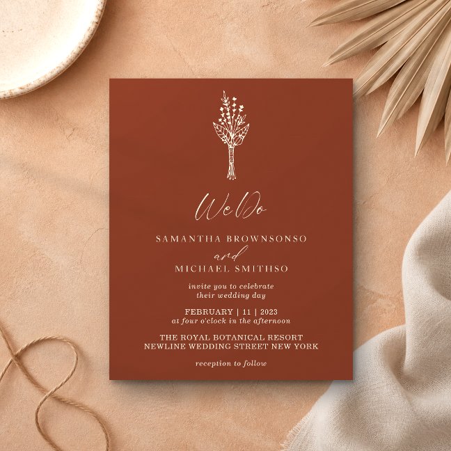 Terracotta Ivory Modern Budget We Do Botanical Flyer