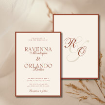 Terracotta Ivory Monogram Glam Old Money Wedding