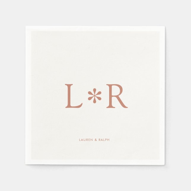 Terracotta & Ivory | Stylish Modern  Napkins (Front)
