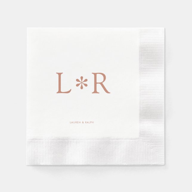 Terracotta & Ivory | Stylish Modern  Napkins (Front)